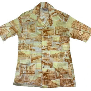 Vintage 70s vanderbilt half sleeve button front colored shirt